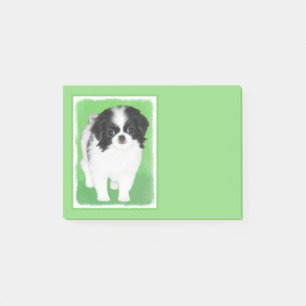Japanese Chin Puppy Painting - Original Dog Art Post-it Notes