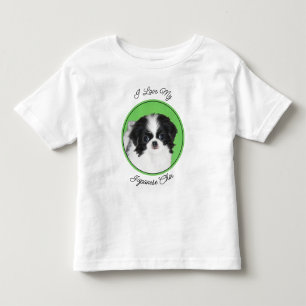 Japanese Chin Puppy Painting - Original Dog Art Toddler T-shirt