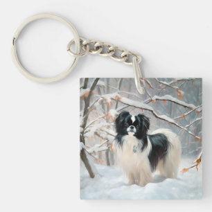 Japanese Chin Qu'il neige Noël