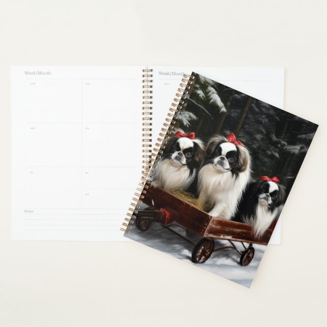 Japanese Chin Snowy Sleigh Christmas Decor Planner (Display)
