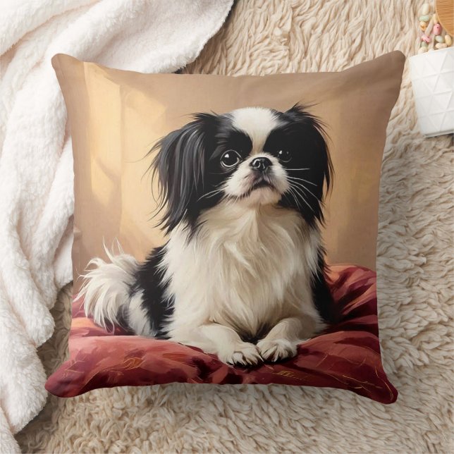 Japanese Chin Throw Pillow (Blanket)
