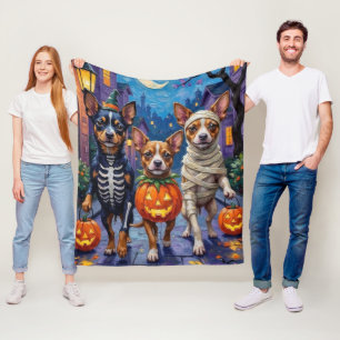 Japanese Chin Trick-or-Treating Halloween costumes Fleece Blanket