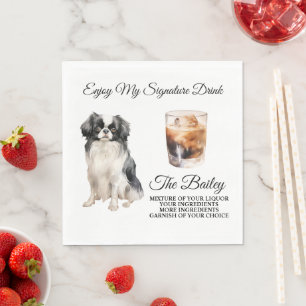 Japanese Chin Wedding Signature Drink Napkins