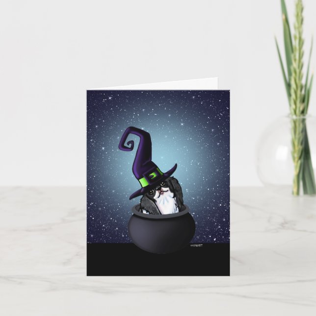 Japanese Chin Witch Halloween Card (Front)
