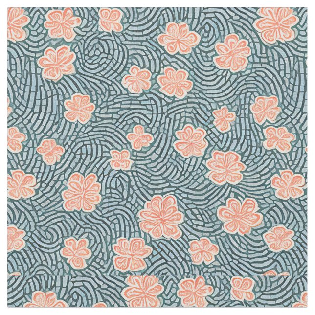 Japanese Chinese Traditional Pattern Fabric (Close Up)
