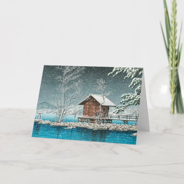 Japanese Christmas Snow Holiday Card (Front)