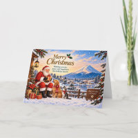 Japanese Christmas with Mount Fuji and Santa
