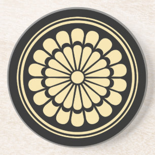 Japanese Chrysanthemum Crest, Kamon Coaster