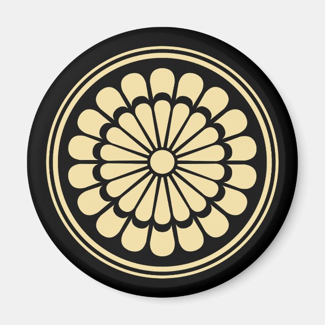 Japanese Chrysanthemum Crest, Kamon Magnet (Front)
