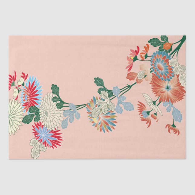 Japanese Chrysanthemum Design Tissue Paper (Front)
