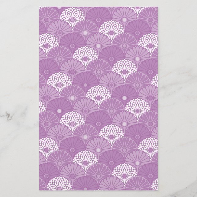 Japanese Chrysanthemum Pattern Stationery (Back)