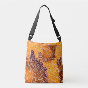 Japanese Chrysanthemum: Watercolor Seamless Patter Crossbody Bag