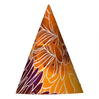 Japanese Chrysanthemum: Watercolor Seamless Patter Party Hat