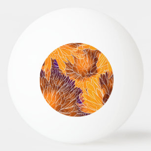 Japanese Chrysanthemum: Watercolor Seamless Patter Ping Pong Ball