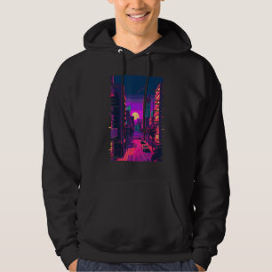 Japanese City Indie Aesthetic Glitch 80s 90s Vapor Hoodie