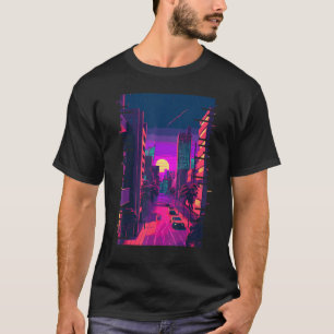 Japanese City Indie Aesthetic Glitch 80s 90s Vapor T-Shirt