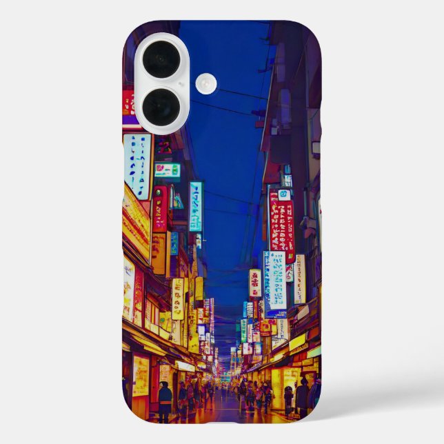 Japanese City Street At Night  Case-Mate iPhone Case (Back)