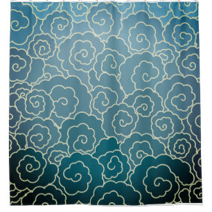 JAPANESE CLOUD PATTERN Shower Curtain