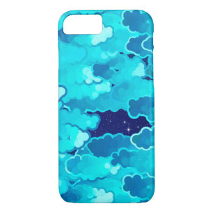 Japanese Clouds, Evening Sky, Turquoise and Indigo iPhone 8/7 Case