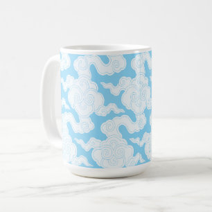 Japanese Clouds Stencil Ise Katagami Pattern Coffee Mug