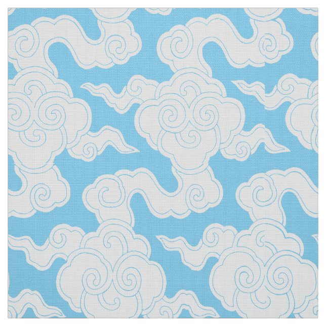 Japanese Clouds Stencil Ise Katagami Pattern Fabric (Swatch)