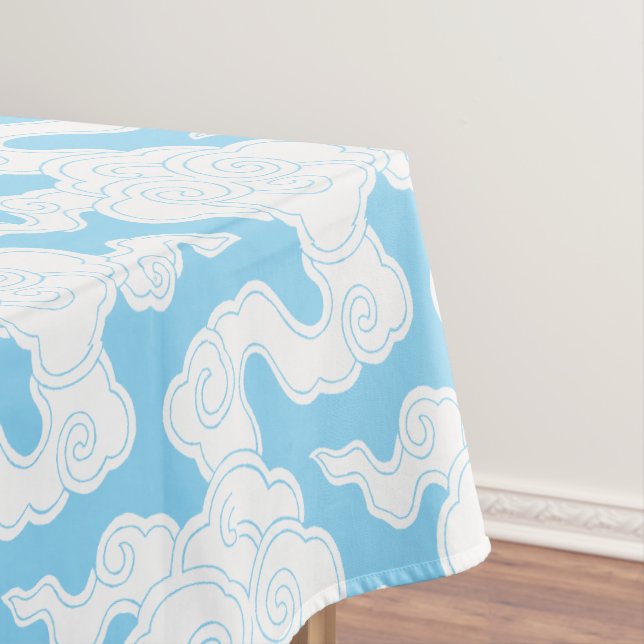 Japanese Clouds Stencil Ise Katagami Pattern Tablecloth (In Situ)