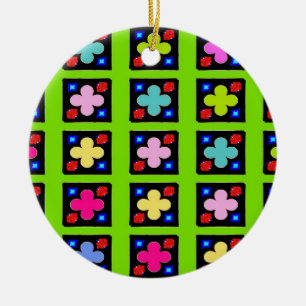 Japanese Clover Tiles Ceramic Ornament