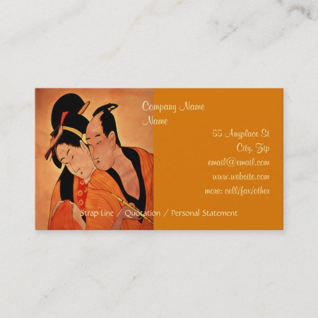 Japanese Couple business card templates (Front)