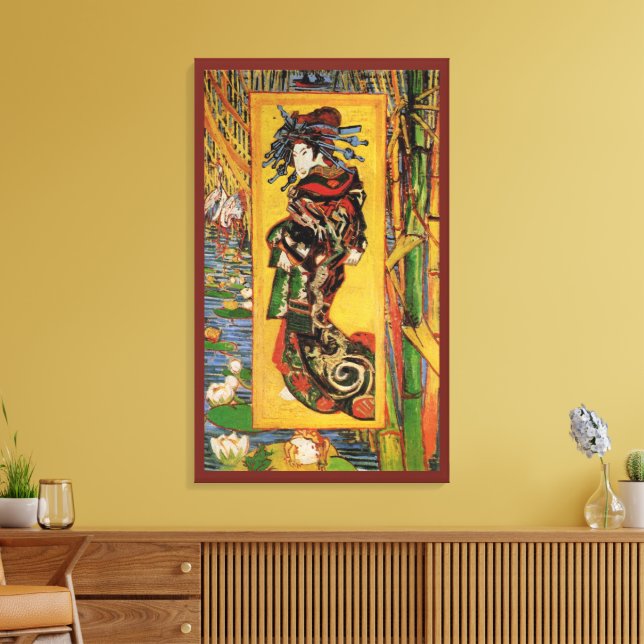 Japanese Courtesan Oiran by Vincent van Gogh Canvas Print (Insitu(LivingRoom))