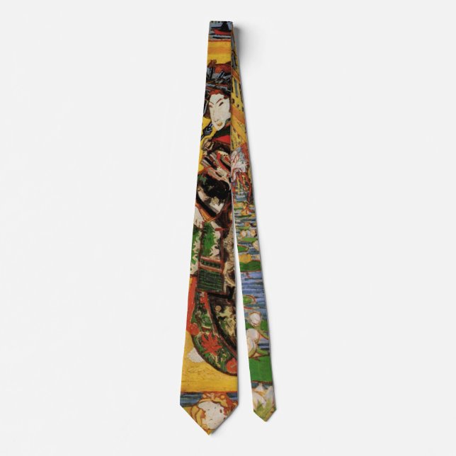 Japanese Courtesan Oiran by Vincent van Gogh Tie (Front)