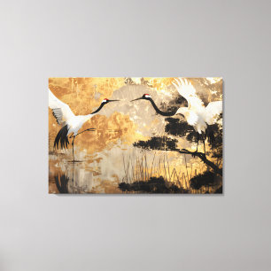 Japanese Crane Birds Canvas Print
