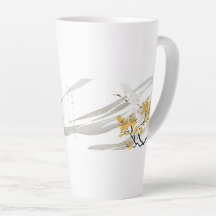 Japanese crane birds latte mug