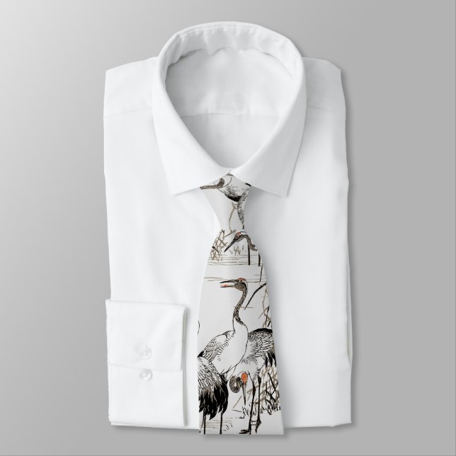 Japanese Crane Birds Wetlands Wildlife  Tie (Tied)