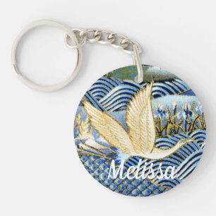 Japanese Crane Custom Keychain