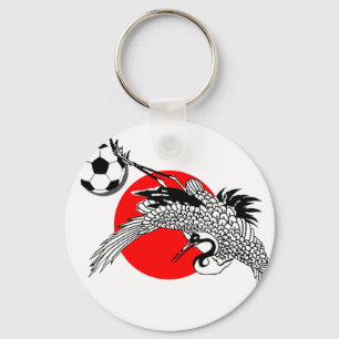 Japanese Crane flag of Japan Keychain