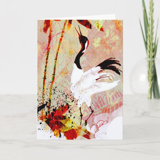 Japanese Crane Greeting Card (Front)