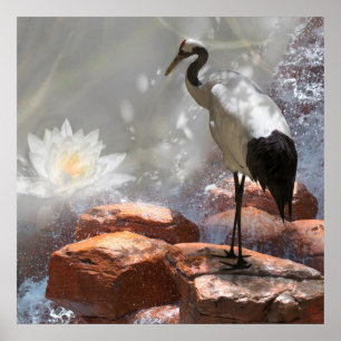 Japanese Crane “Longevity” Poster