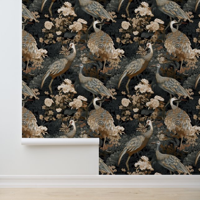 Japanese crane pattern wallpaper (Application)