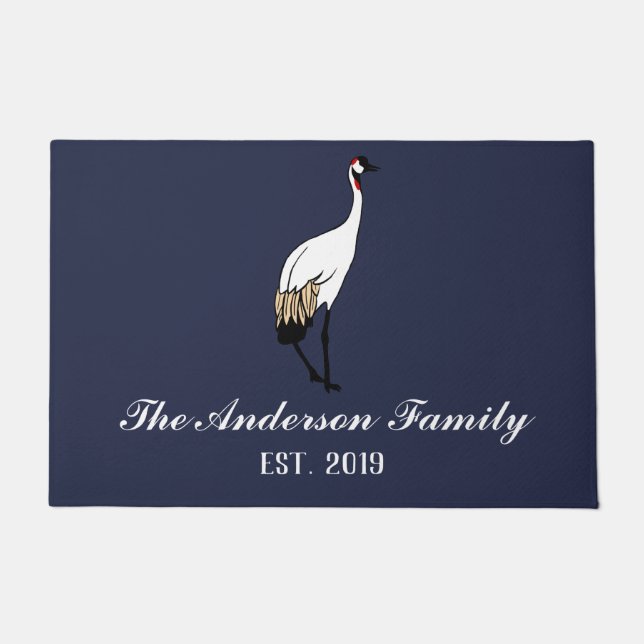 Japanese Crane | Personalized Doormat (Front)