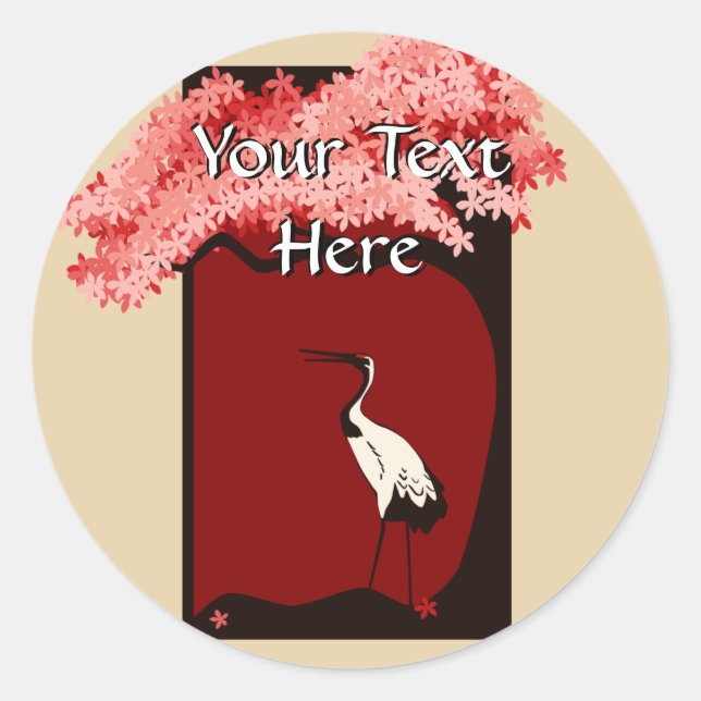 Japanese Crane Sticker (Front)