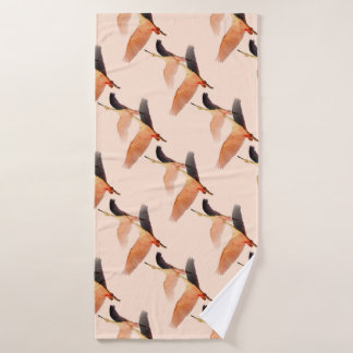 Japanese cranes bath towel
