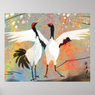 Japanese Cranes Custom Poster