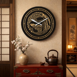Japanese Cranes Customizable Colours Large Clock