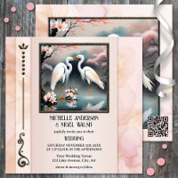 Japanese Cranes Egret Romantic Wedding