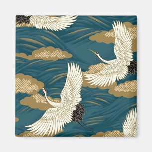 Japanese Cranes Magnet