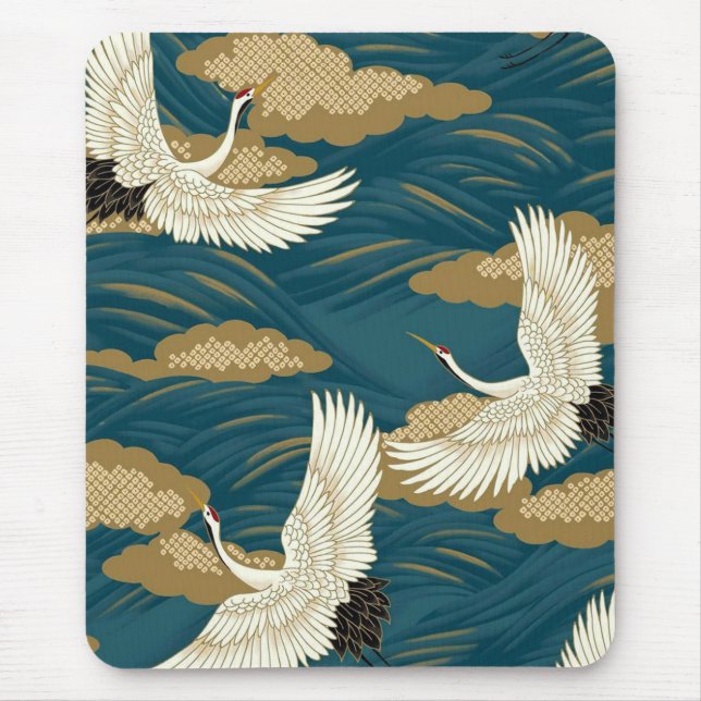 Japanese Cranes Mouse Pad (Front)