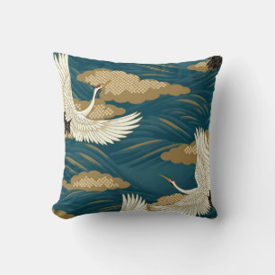 Japanese Cranes Throw Pillow