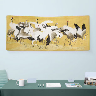 Japanese Cranes Vintage Bird Classic Banner