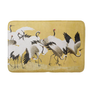 Japanese Cranes Vintage Bird Classic Bath Mat