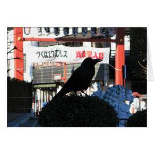 Japanese Crow Greeting Card
